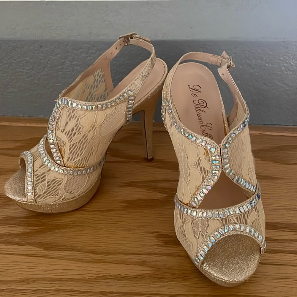 De Blossom collection cream sparkle Stilettos